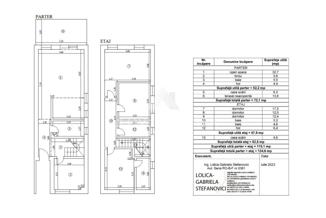 Casa tip duplex 134.6 mp, lot 225 mp, 5 camere, toate utilitatile-3