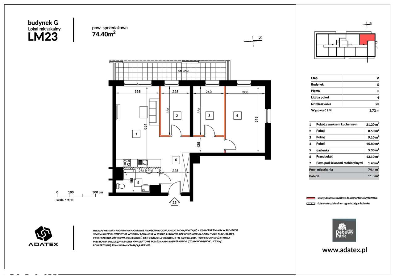 Osiedle Dębowy Park | mieszkanie 4-pok. | G23 - Pełny obrazek: 2/9