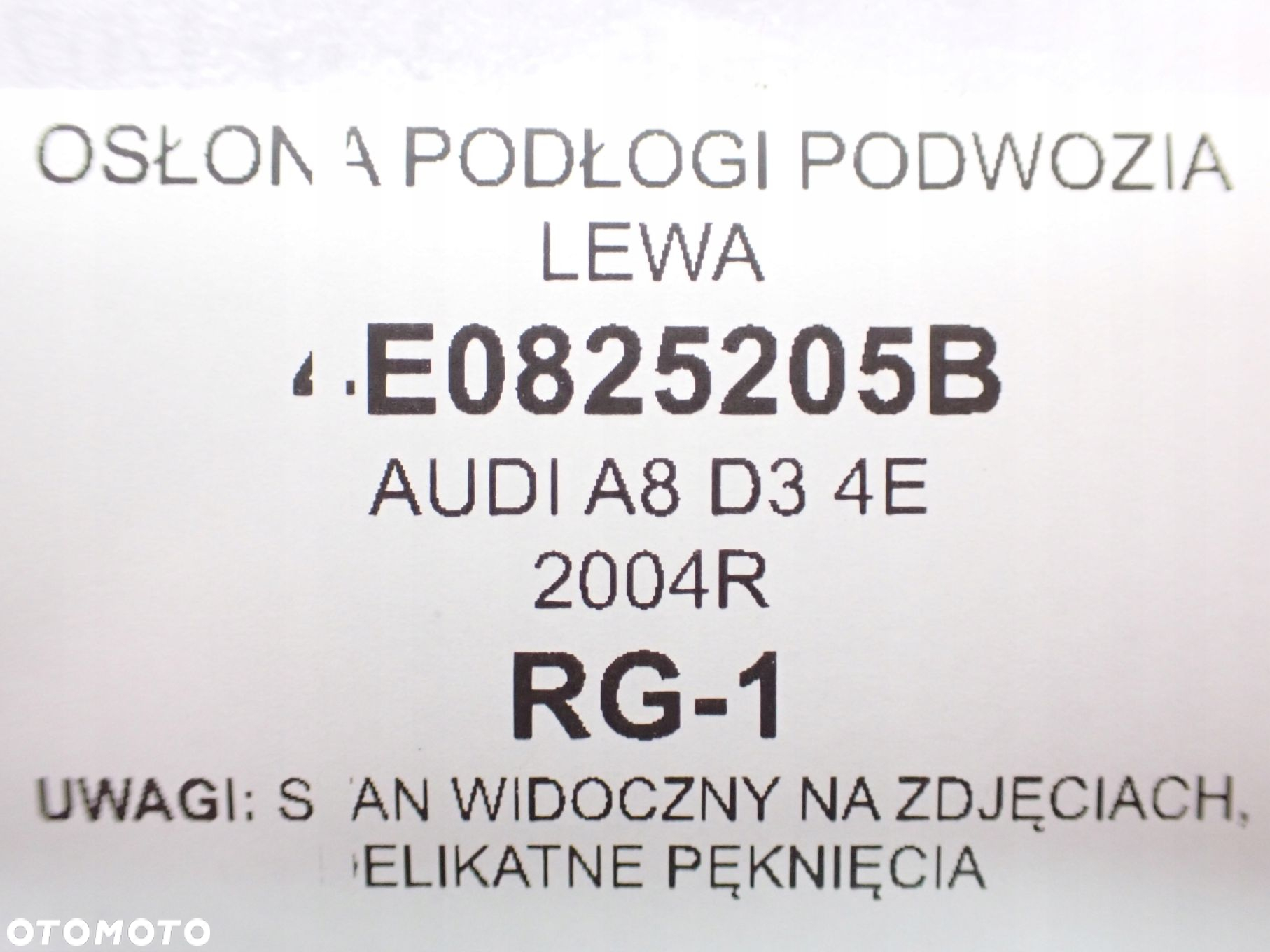 4E0825205B PŁYTA OSŁONA PODWOZIA LEWA AUDI A8 D3 - 15