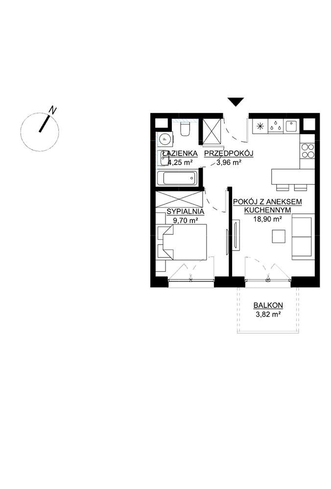 K​W͏A​D​R͏A​T I​I  | mieszkanie 2-pok. | M83 - Pełny obrazek: 3/7