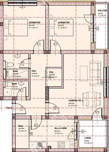 Apartament intabulat la cheie cu 3 camere 2 bai etajul 1 zona Brana - Imagine principală: 4/6