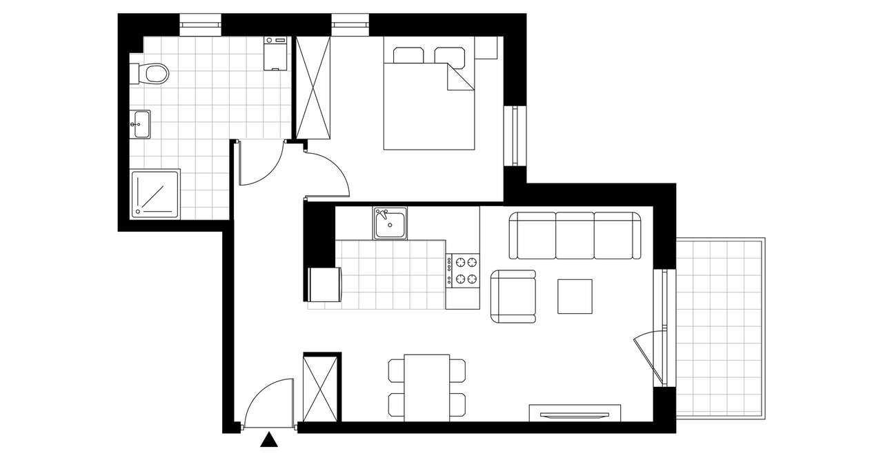 2-pokojowe mieszkanie 46m2 + balkon Bez Prowizji - Pełny obrazek: 3/8