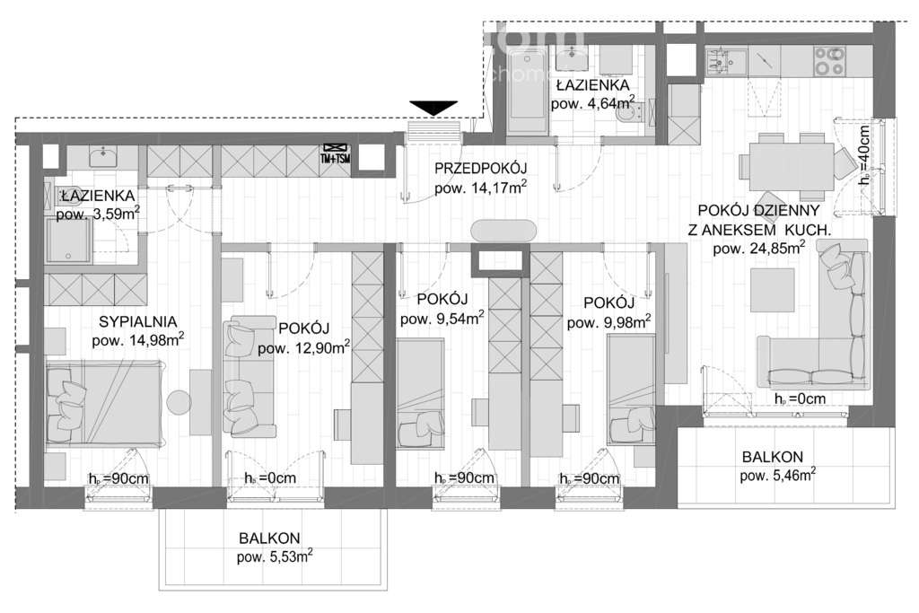 Atrakcyjne mieszkanie w stanie deweloperskim - Pełny obrazek: 5/6