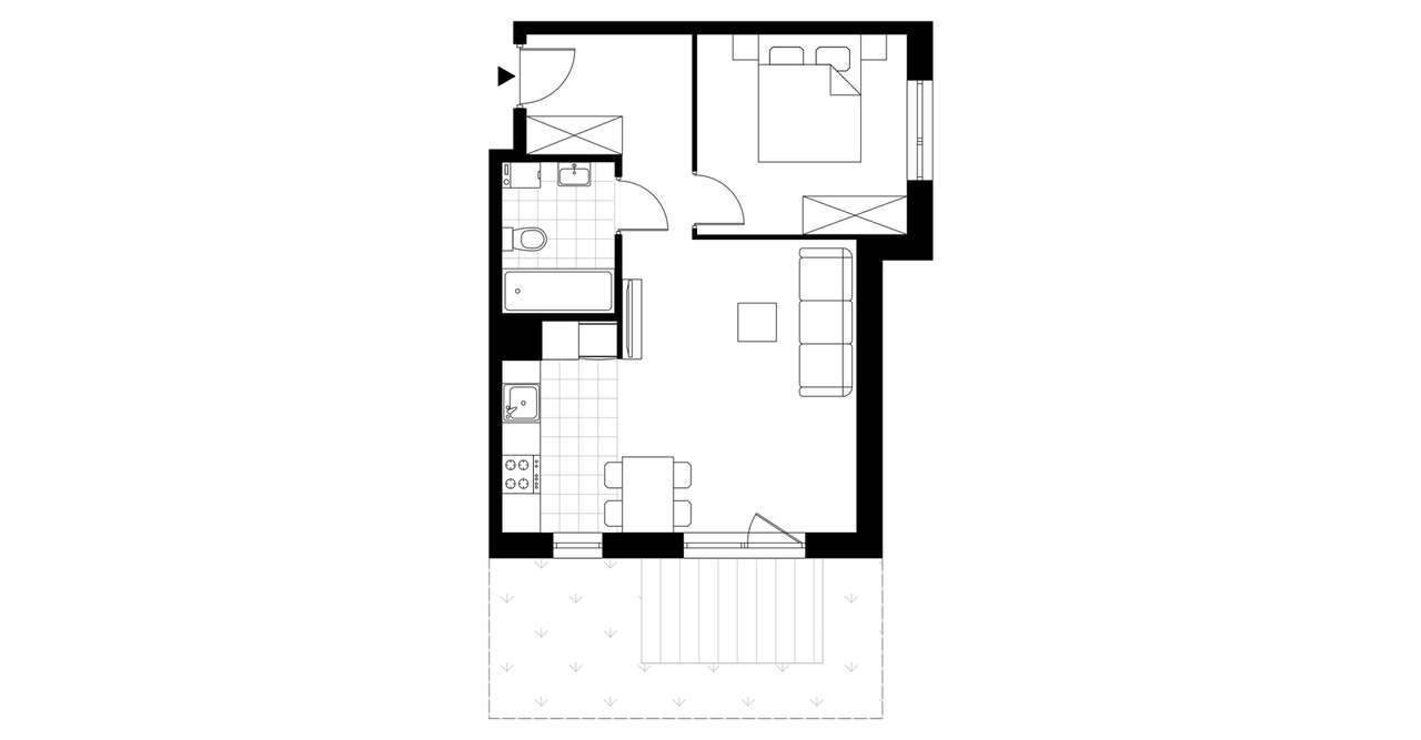 2-pokojowe mieszkanie 45m2 + ogródek Bez Prowizji - Pełny obrazek: 3/8