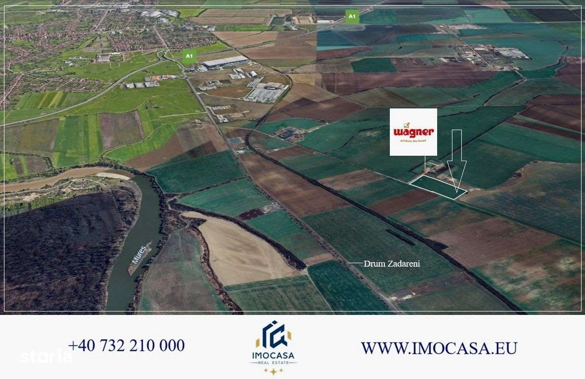 Arad Sud, De Vanzare teren extravilan 9772 mp, Vecinatate ferma Wagner - Imagine principală: 1/6