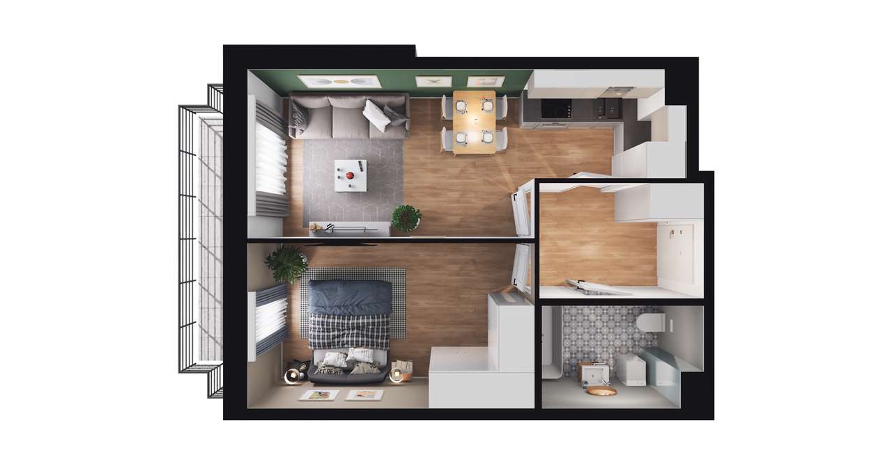 Diamentowe Tarasy | ustawne mieszkanie D/M27 - Pełny obrazek: 3/8