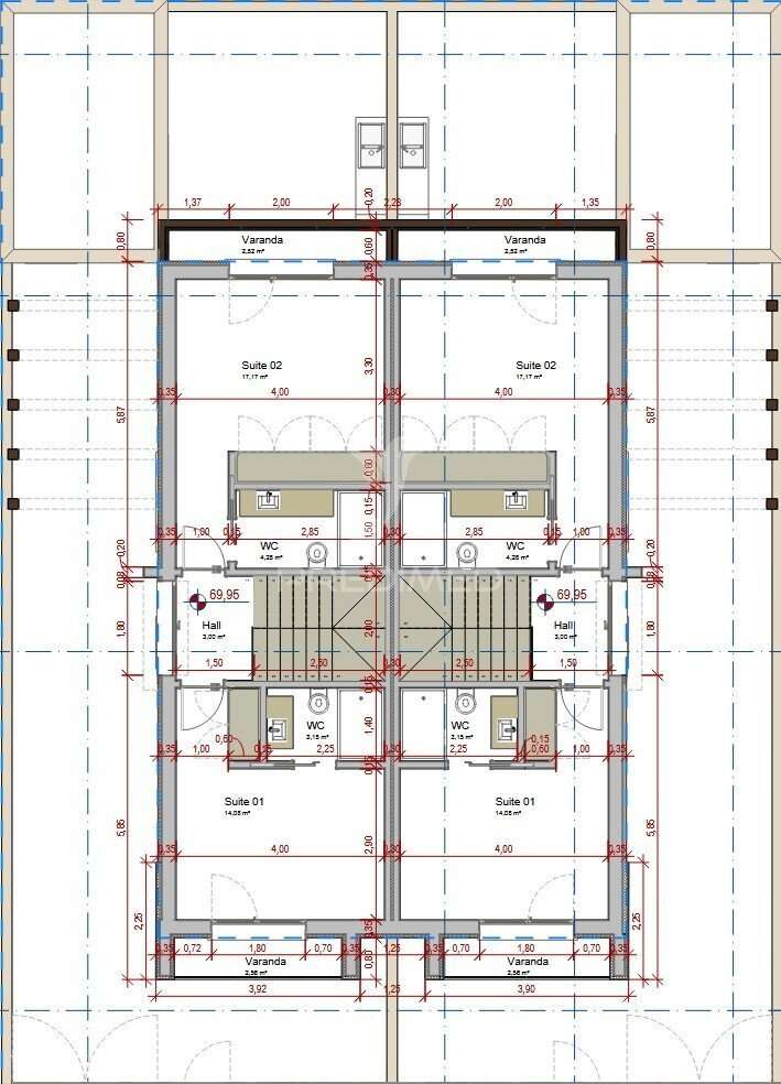 Projeto para Construção de Moradia Geminada T3 com Piscina – Pinhal... - Grande imagem: 3/12