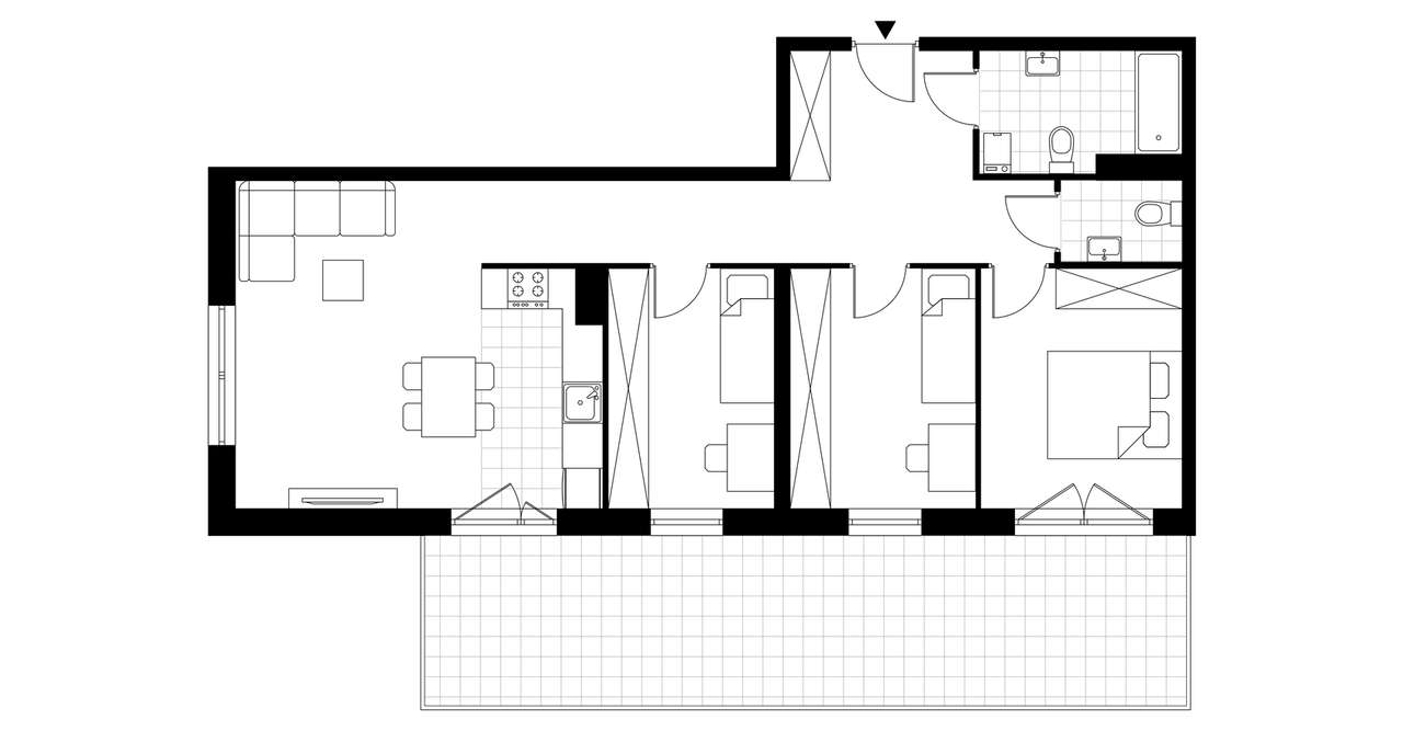 4-pokojowe mieszkanie 77m2 + taras Bez Pośredników - Pełny obrazek: 4/9