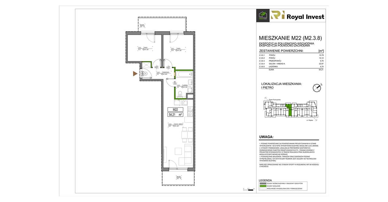 Green Park  | mieszkanie 3-pok. | B22 - Pełny obrazek: 2/7