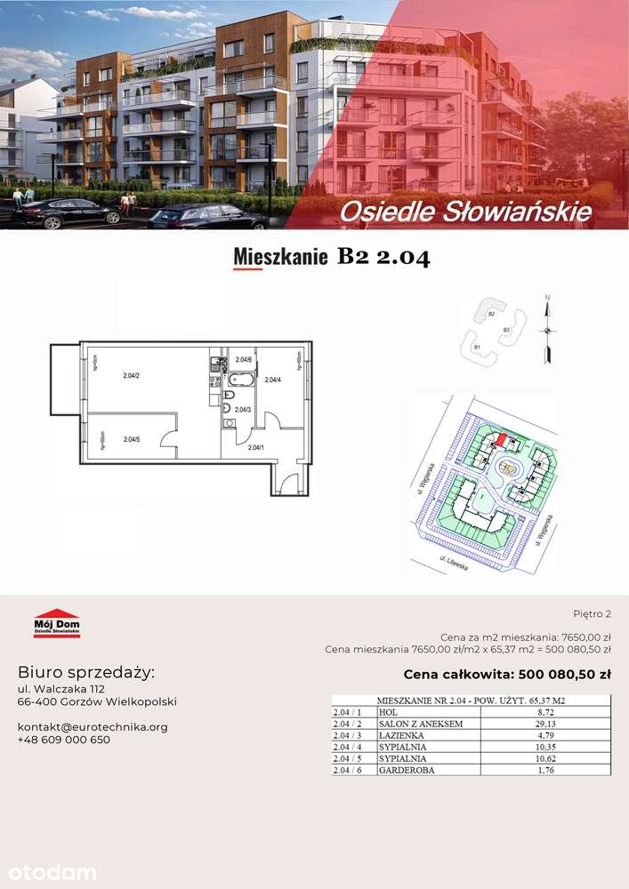 Nowoczesne mieszkanie - 65m2, B2 2.04 - Pełny obrazek: 2/8