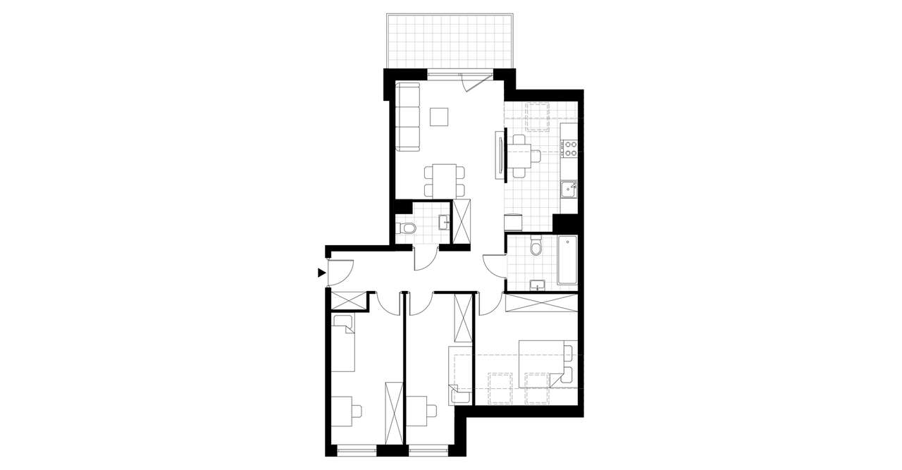 4-pokojowe mieszkanie 71m2 + balkon - Pełny obrazek: 3/8