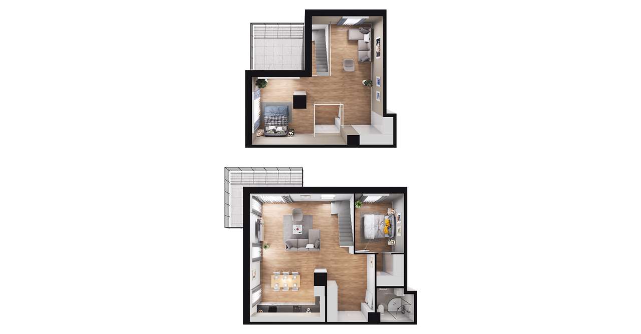 4-pokojowe mieszkanie 68m2 + taras Bezpośrednio - Pełny obrazek: 3/9