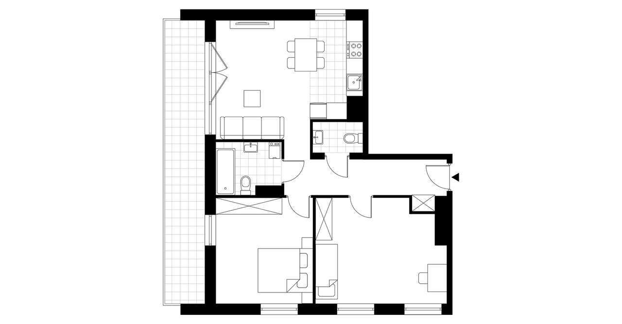 4-pokojowe mieszkanie 65m2 + taras Bezpośrednio - Pełny obrazek: 3/8