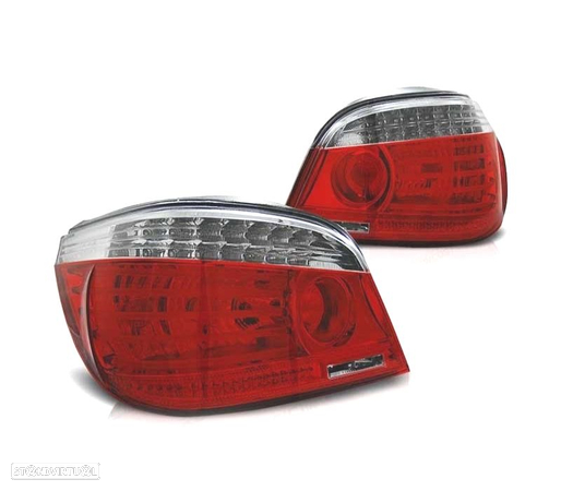 FAROLINS TRASEIROS LED CELIS PARA BMW E60 03-07 VERMELHO BRANCO - 3