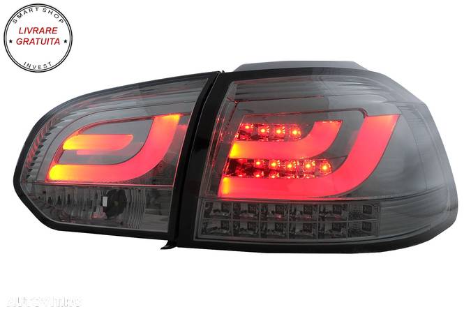 Stopuri LED VW Golf 6 VI (2008-2013) Tube Light Bar Fumuriu- livrare gratuita - 6