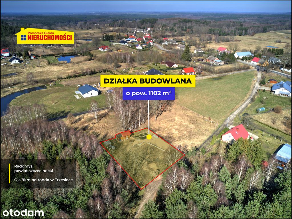 Działka budowlana w Radomyślu pow. 1102 m2