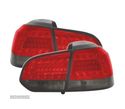 FAROLINS TRASEIROS LED PARA VOLKSWAGEN VW GOLF 6 MK VI 08-12 VERMELHO CINZA - 1