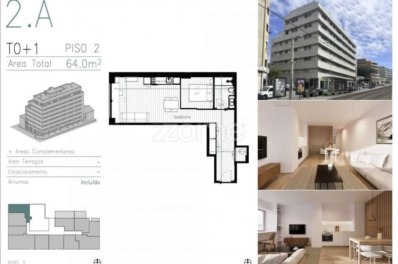 Apartamento T0+1 em Matosinhos Sul - Grande imagem: 3/3