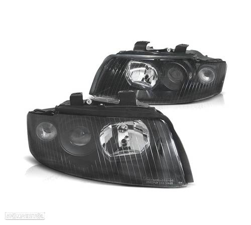 FARÓIS OPTICAS PARA AUDI A4 B6 01-04 COM PROJECTOR FUNDO PRETO - 1