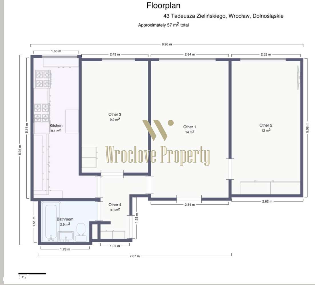 Na sprzedaż 3 pokojowe Wrocław ul. Zielińskiego-5