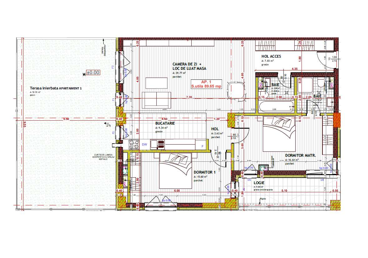 Comision 0% Apartament 3 cam, 89.65 mp, logie 9.88 mp,gradina 52.53 mp - Imagine principală: 2/2