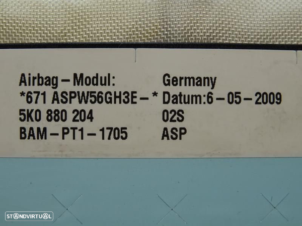 Airbag De Passageiro Volkswagen Golf Vi (5K1)  5K0880204 / 5K0 880 204 - 8