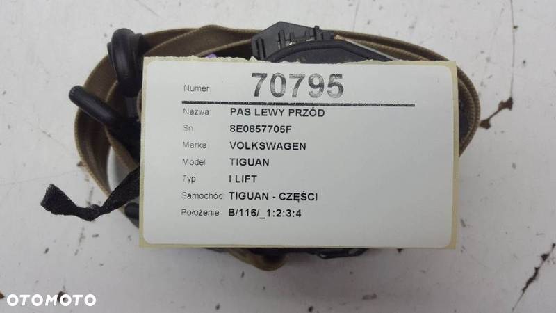 PAS LEWY PRZÓD VW TIGUAN I LIFT 2012 8E0857705F EU - 2