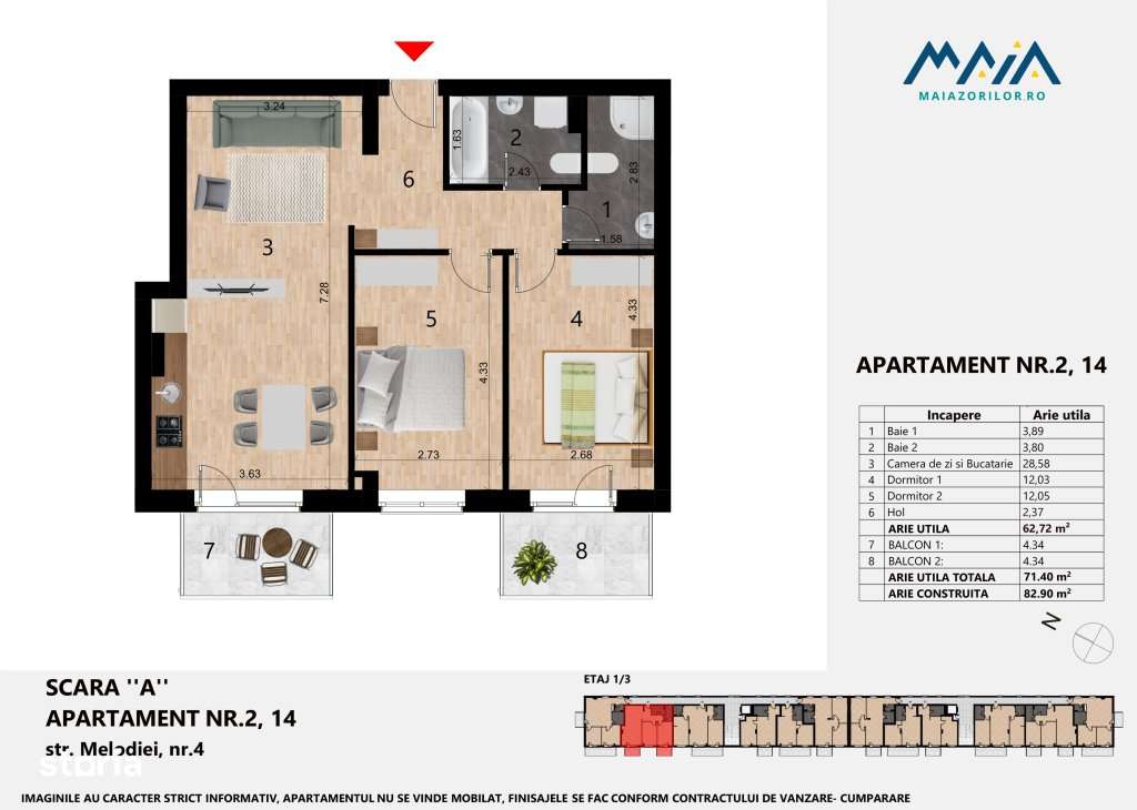 3 Camere | Nou Cluj Zorilor | Langa Hotel Golden Tulip - Imagine principală: 2/8