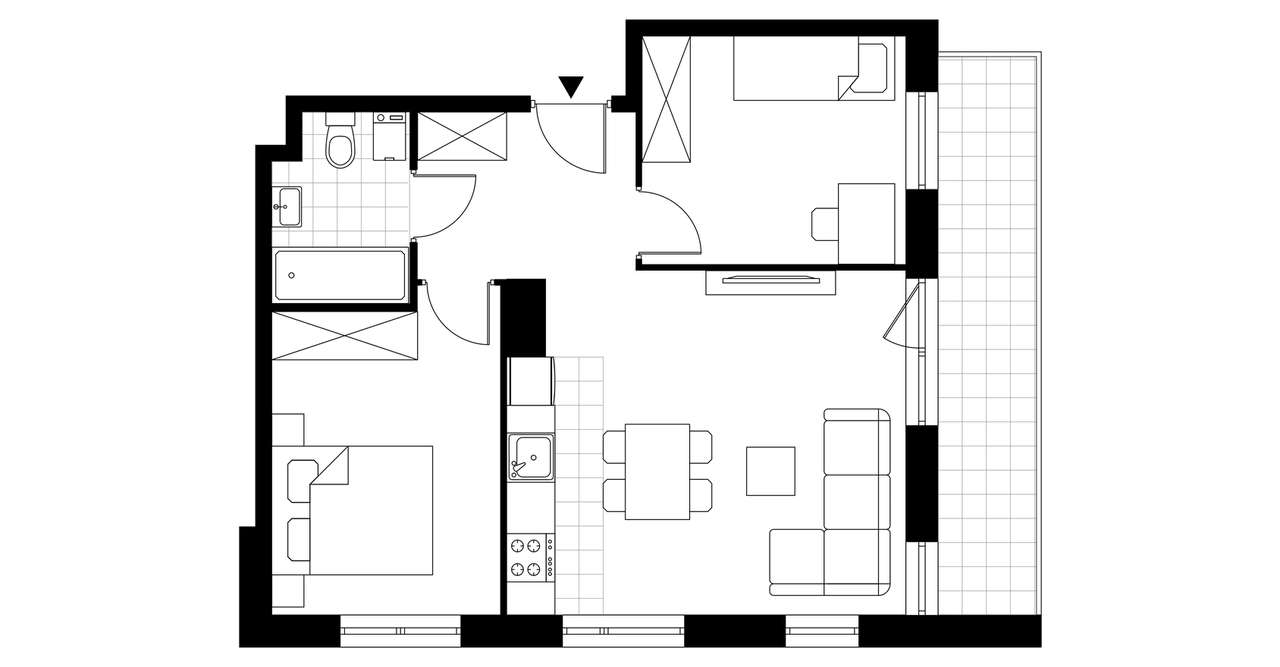Gotowe 3-pokojowe mieszkanie 49 m2 + balkon - Pełny obrazek: 3/8