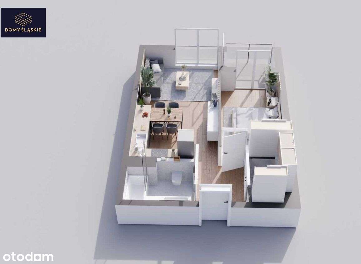 B47 - 2 pokoje + pom.gosp + balkon - Pełny obrazek: 1/8