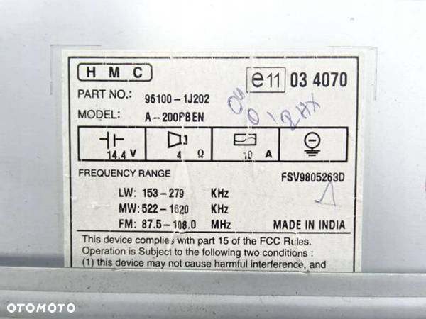 Radio CD Hyundai I20 08-12 r. - 7