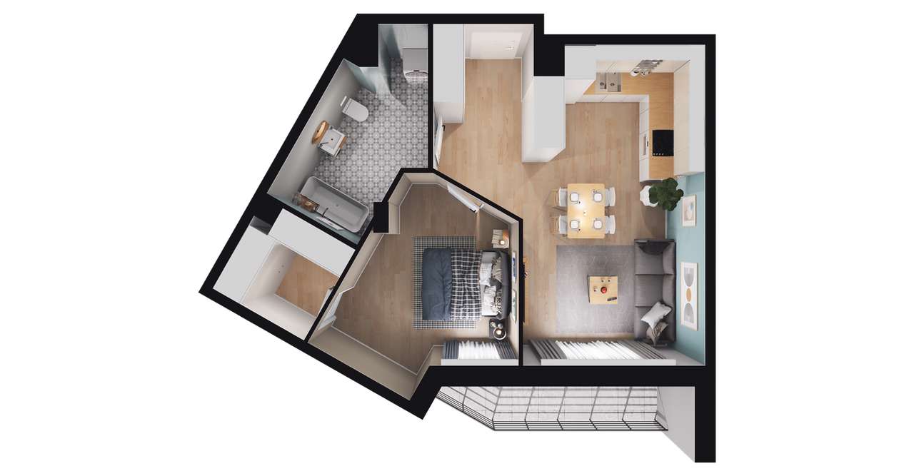 Stara Cegielnia Mielec | mieszkanie 2-pok. | C_M46 - Pełny obrazek: 3/9