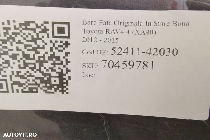 Bara Fata Originala In Stare Buna Toyota RAV4 4 (XA40) 2012 2013 2014 - 7