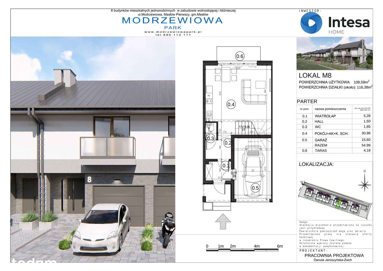 Nowoczesny segment z ogródkiem i garażem | Modrzewiowa Park | Masłów-18