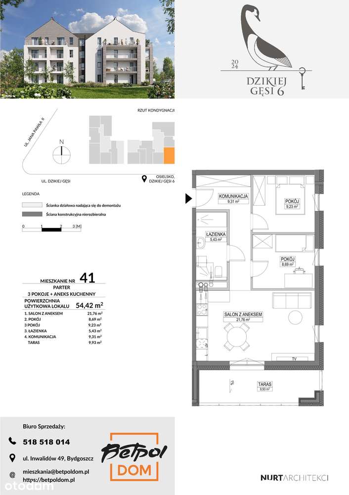 Dzikiej Gęsi 6 | mieszkanie 3-pok. | 41 - Pełny obrazek: 2/8