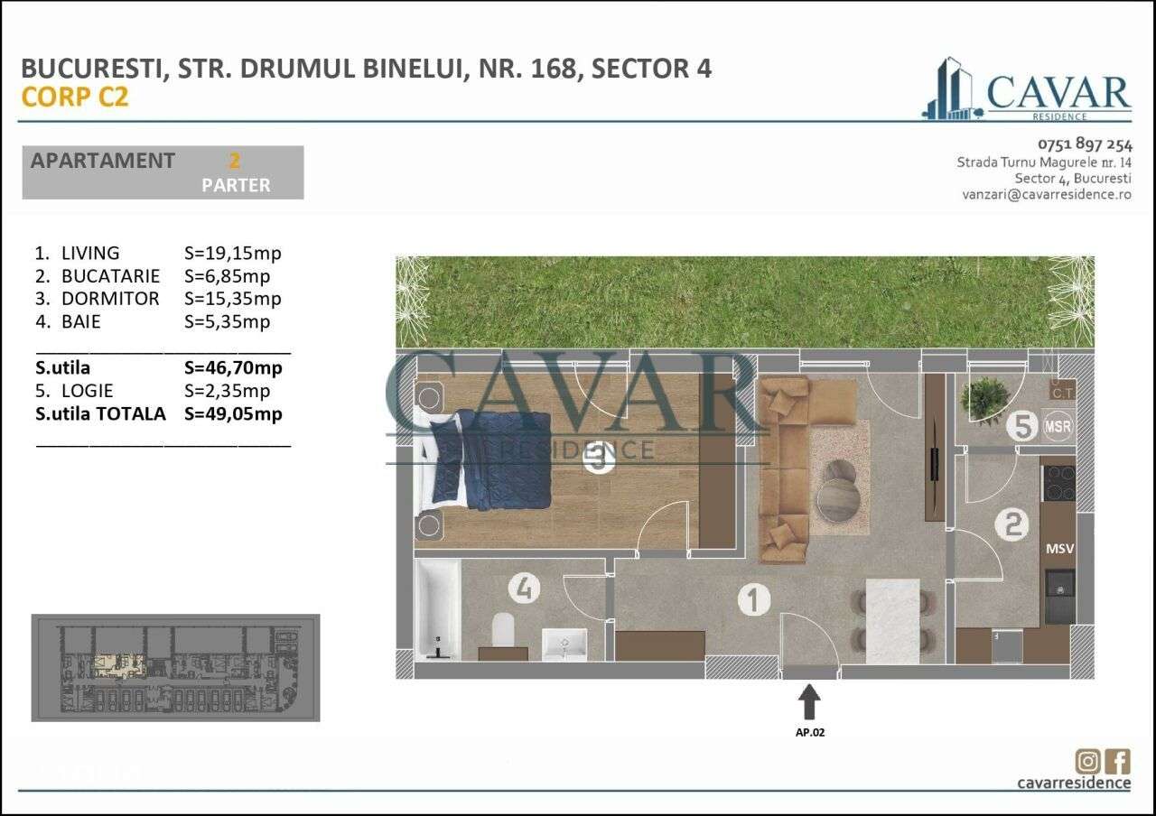 2 Camere Proiect Cavar Residence Binelui 168-9