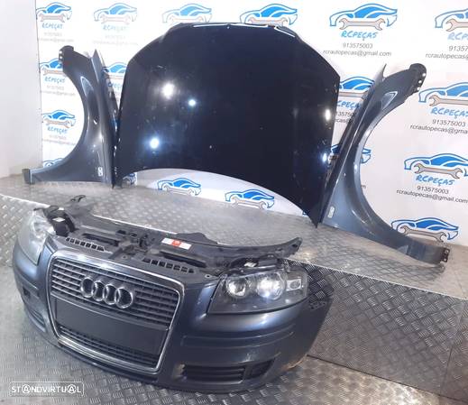 FRENTE COMPLETA AUDI A3 8P 8P1 FASE II 2 CAPOT PARACHOQUES GUARDA-LAMAS OTICAS RADIADOR VENTILADOR FRENTE FIBRA REFORÇO - 2