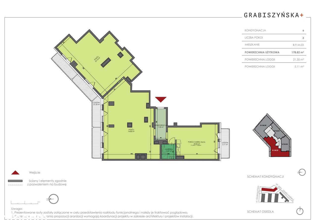 3-pokojowe mieszkanie 179 m² (B.9.M.03)| Grabiszyńska + |Od zaraz - Pełny obrazek: 2/7