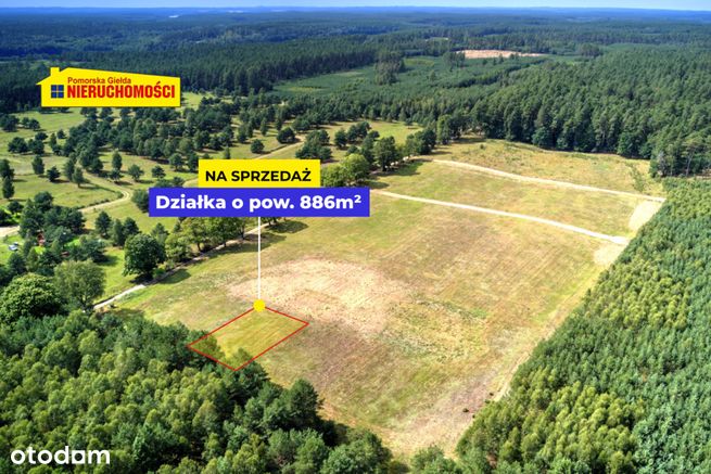 Na sprzedaż działka 886 m2 nad jeziorem Dołgie