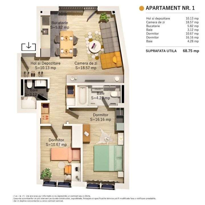 Oferim spre vanzare apartament in zona Parcului Central - Imagine principală: 2/2