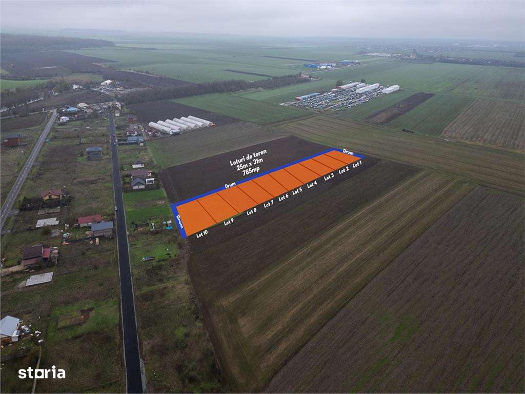 BELCIUGATELE - DN3,TEREN INTRAVILAN 785 MP,DESCHIDERE 25 ML,INVESTITIE - Imagine principală: 1/4