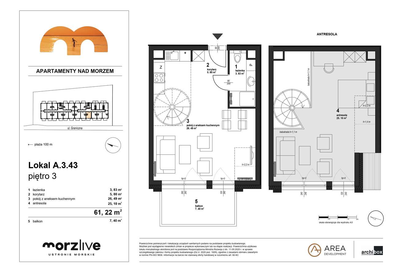 Apartament 100 m od plaży | Morzlive 3 pokoje | * NIŻSZA CENA! * - Pełny obrazek: 2/8