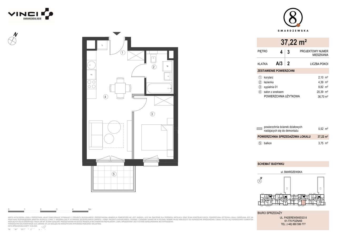 Smardzewska 8 | mieszkanie 2-pok. | A/3/4.3 - Pełny obrazek: 2/6