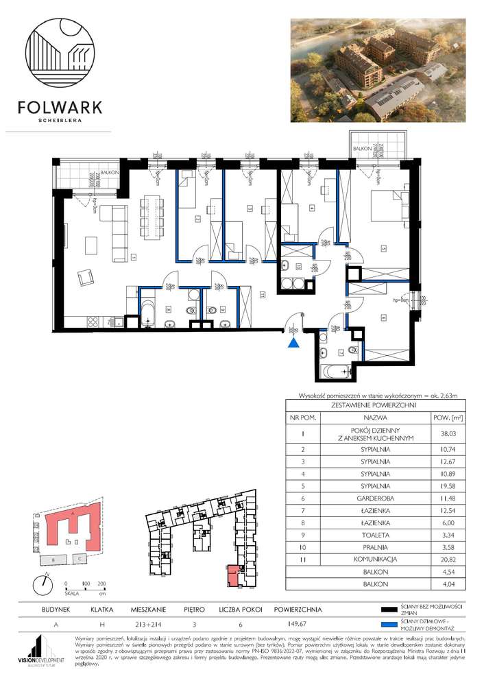 Folwark Scheiblera | mieszkanie 6-pok. - Pełny obrazek: 2/7