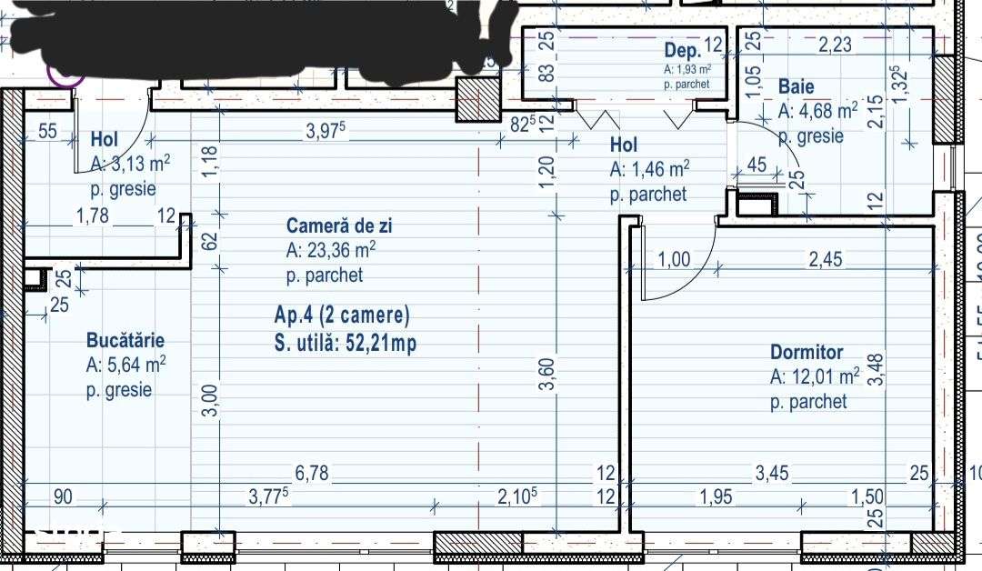 Apartament 2 camere, 52mp, etaj 1, garaj, zona Teilor - Imagine principală: 2/10