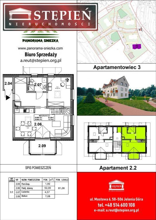 Mieszkanie, 72,60 m², Jelenia Góra