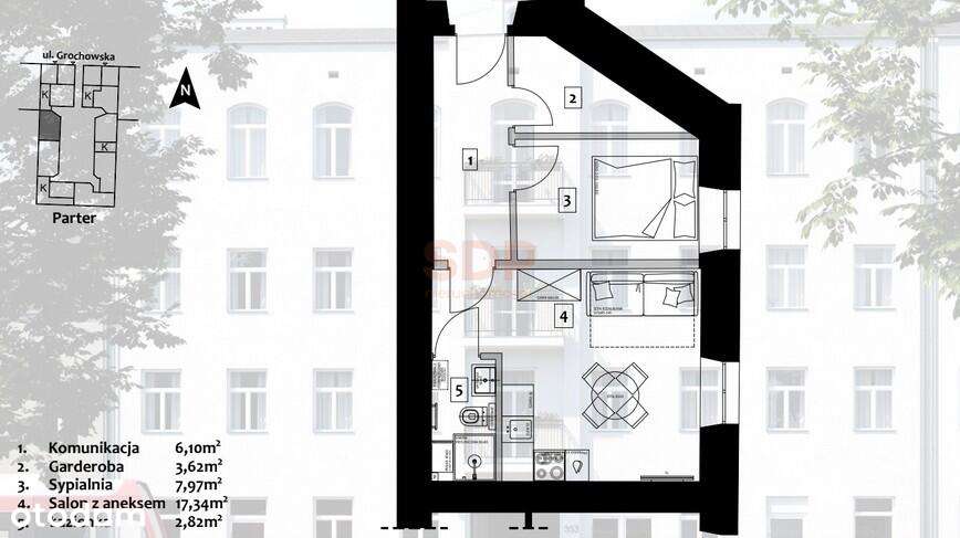 2 pokoje | Grochowska | Pod inwestycję - Pełny obrazek: 2/6