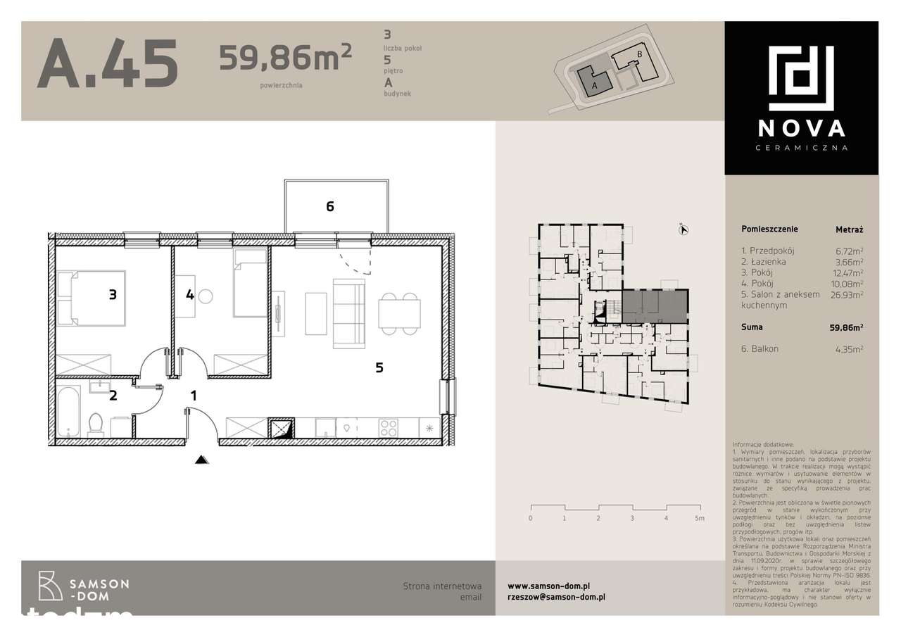 Nova Ceramiczna  | mieszkanie 3-pok. | A45 - Pełny obrazek: 2/9