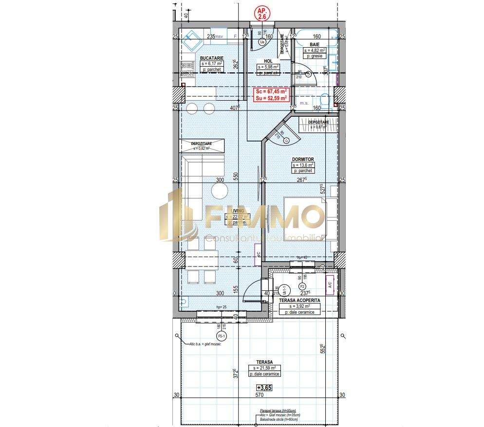 Apartamente 2 cam | 53mp | Terasa 22mp  | Traian Vuia | ID:1172 - Imagine principală: 2/7