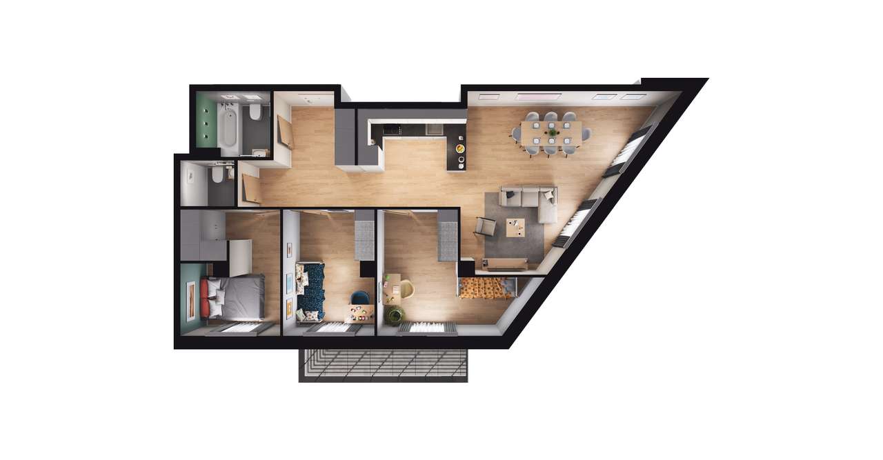 Gotowe 4-pokojowe mieszkanie 84m2 + balkon - Pełny obrazek: 2/8